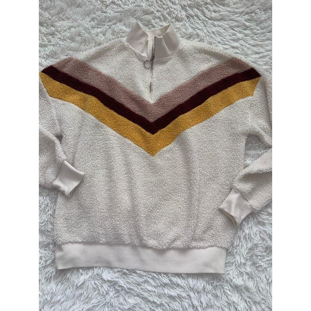 So Vintage Style Retro Zip Up XS Mock Fuzzy Top. Cute, Fun